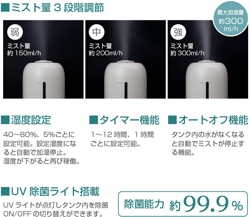 8L超音波加湿器　スマティスト