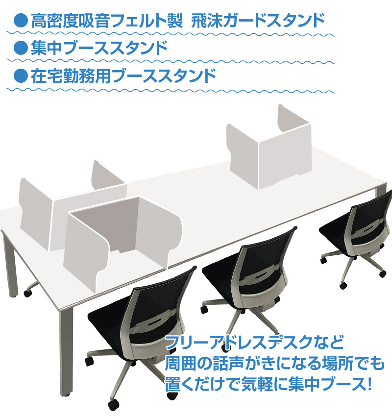 フェルメノン 防音/吸音ブース デスクパーテーション 防音 パーテーション フェルメノン Felmenon 卓上型l吸音集中